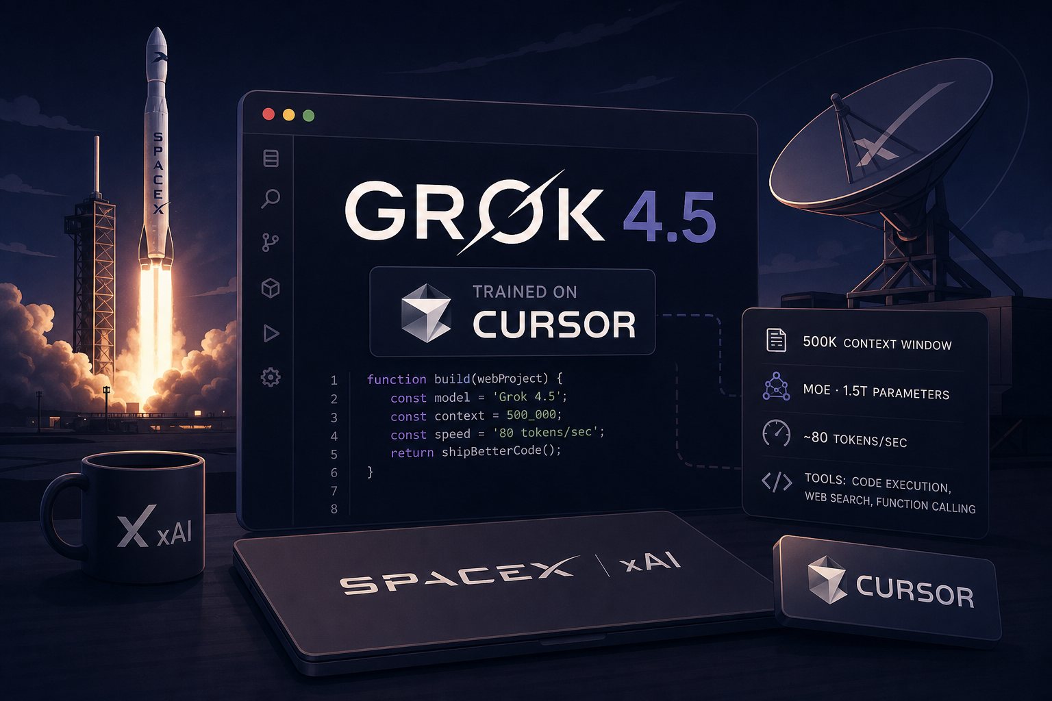 Grok 4.5 Is Here: SpaceX Merges AI Giants and Drops a Cursor-Trained Frontier Model