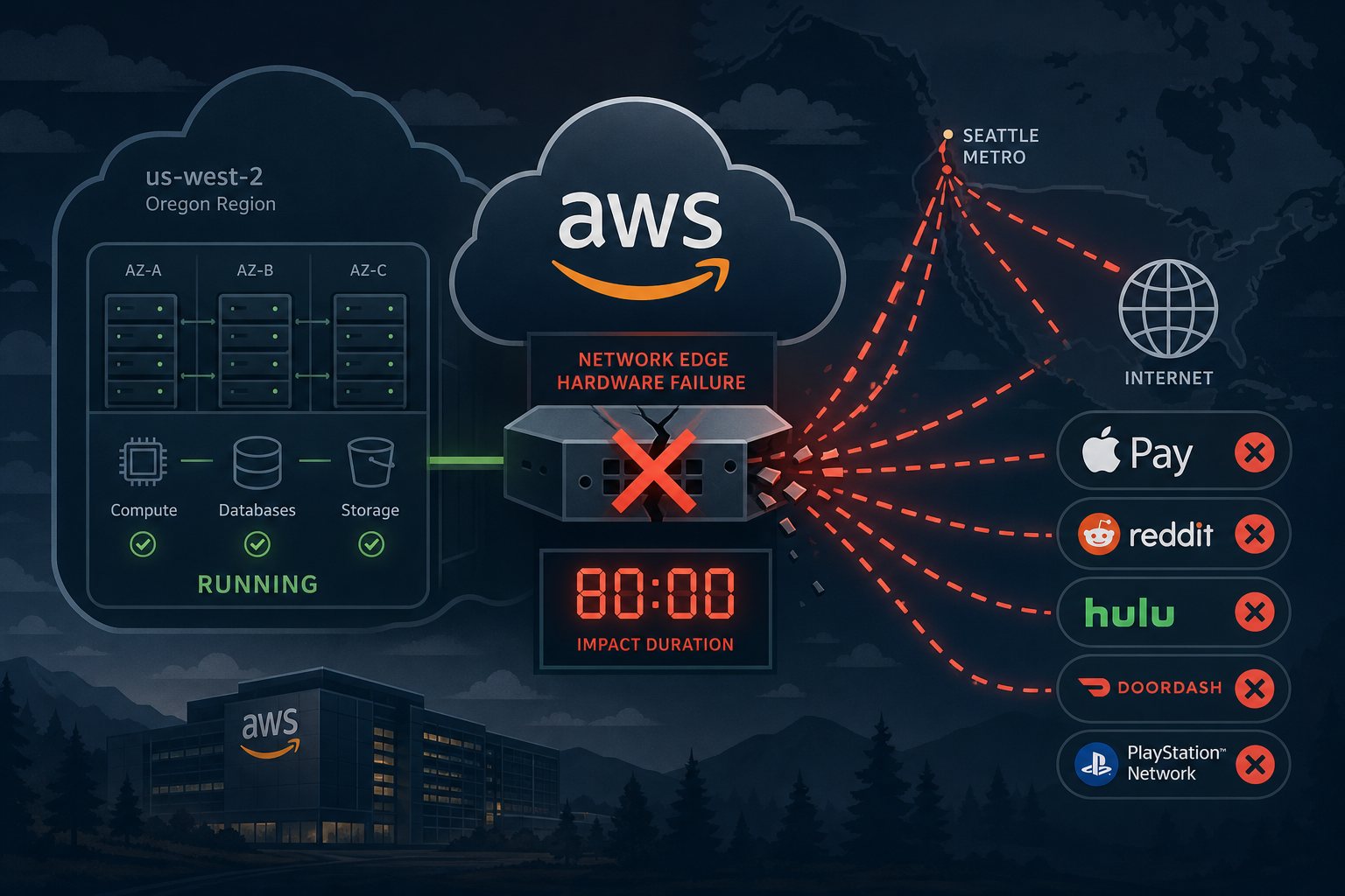 AWS's Oregon Outage: How 80 Minutes Broke Half the Internet