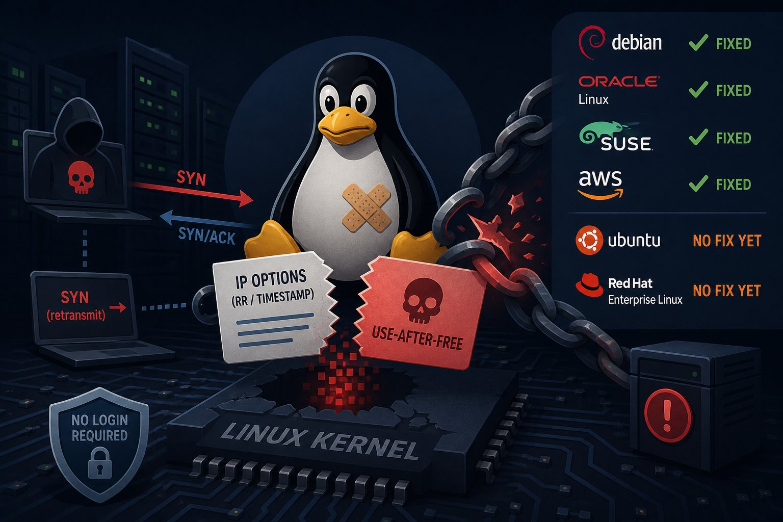 CVE-2026-98432: Linux TCP flaw rated 9.8, no Ubuntu or RHEL fix yet