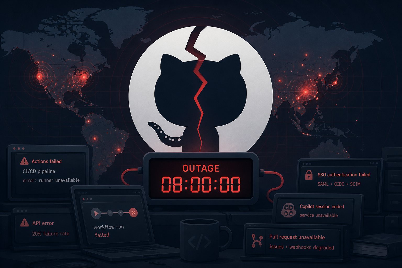 Eight Hours Dark: GitHub's Global Outage Consumed a Year of Downtime Budget in One Day